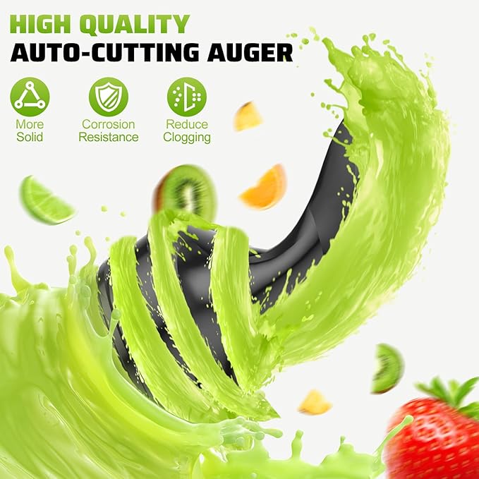 400W Cold Press Juicer: 5.3" Chute, High Juice Yield