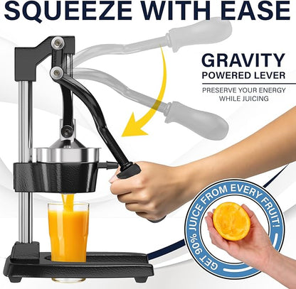 Extra-Large Manual Citrus Juicer + Steel Cup