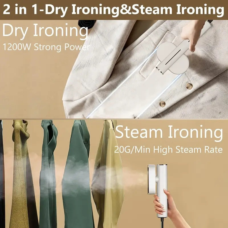 1200W Handheld Steam Iron: Fast Heat, Travel-Friendly