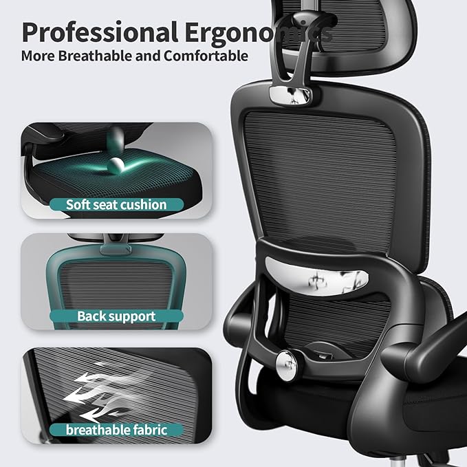 Mesh Office Chair Ergonomic 330LBS High Back