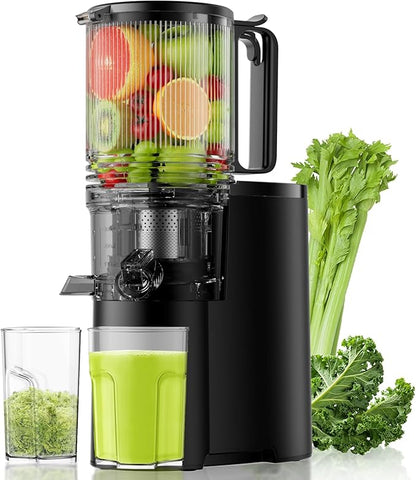 400W Cold Press Juicer: 5.3" Chute, High Juice Yield