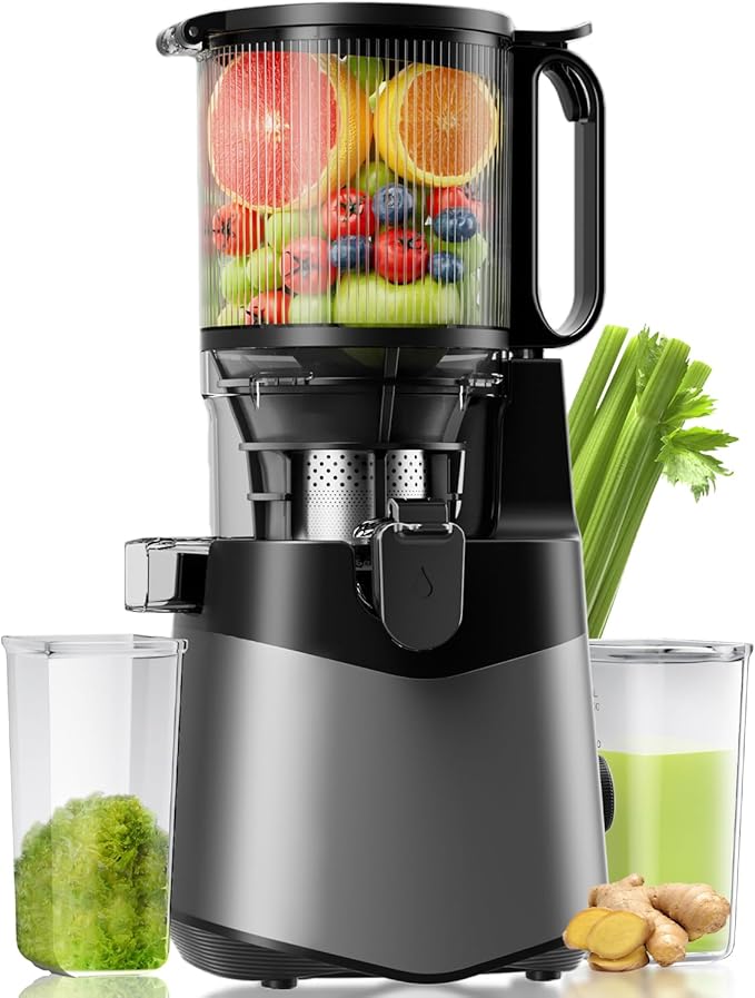 400W Cold Press Juicer: 5.3" Chute, High Juice Yield